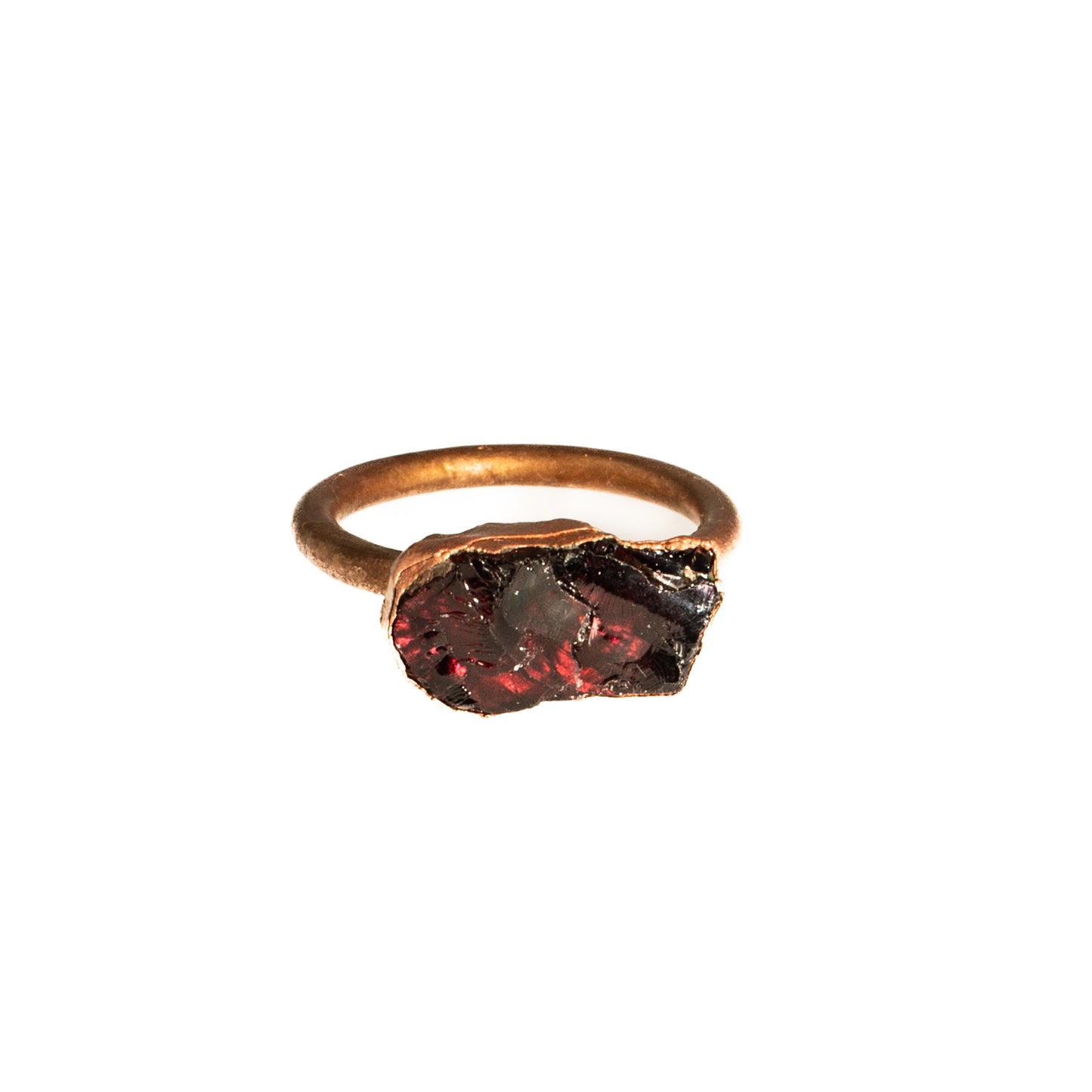 Large Red Garnet Solitaire Ring (January Birthstone)
