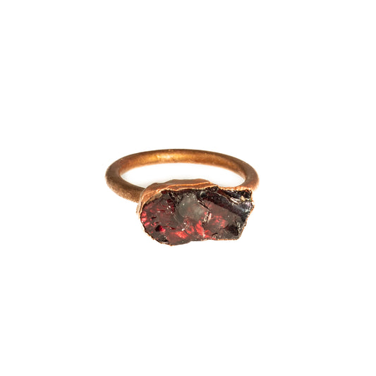 Large Red Garnet Solitaire Ring (January Birthstone)