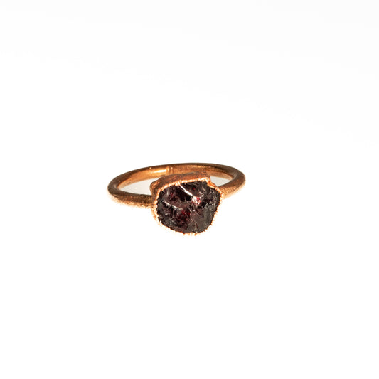Small Red Garnet Solitaire Ring (January Birthstone)
