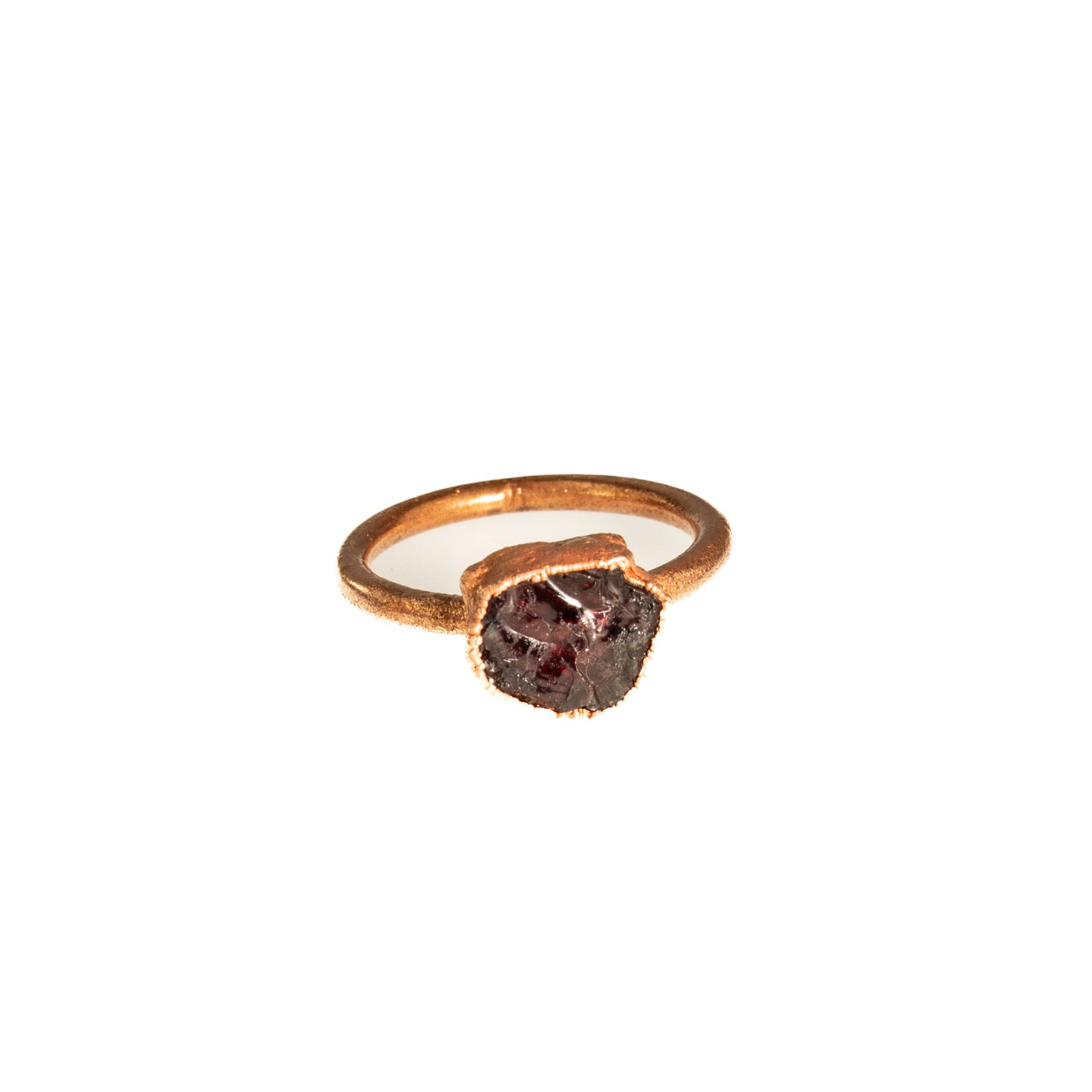 Small Red Garnet Solitaire Ring (January Birthstone)