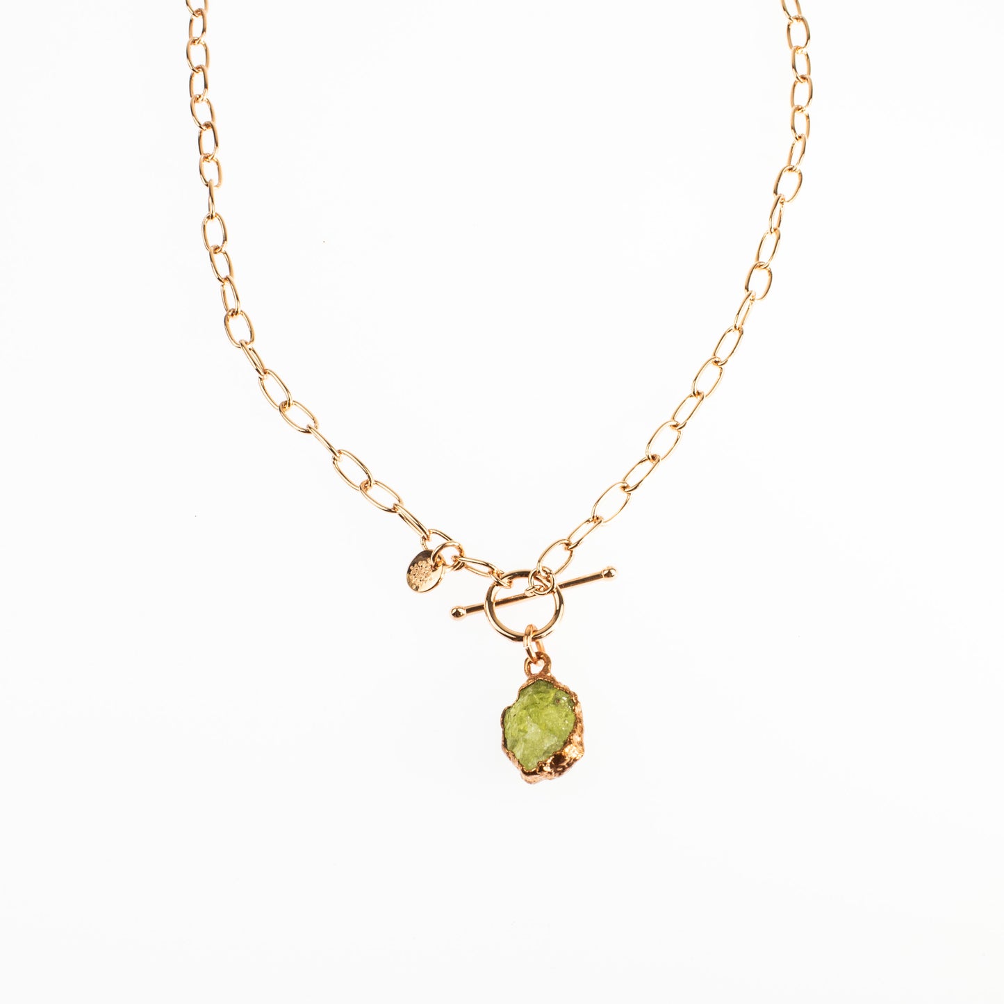 Large Green Garnet Toggle Clasp Necklace