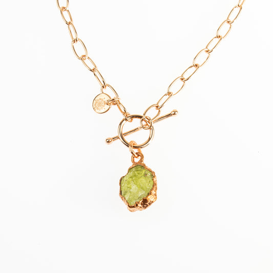 Large Green Garnet Toggle Clasp Necklace