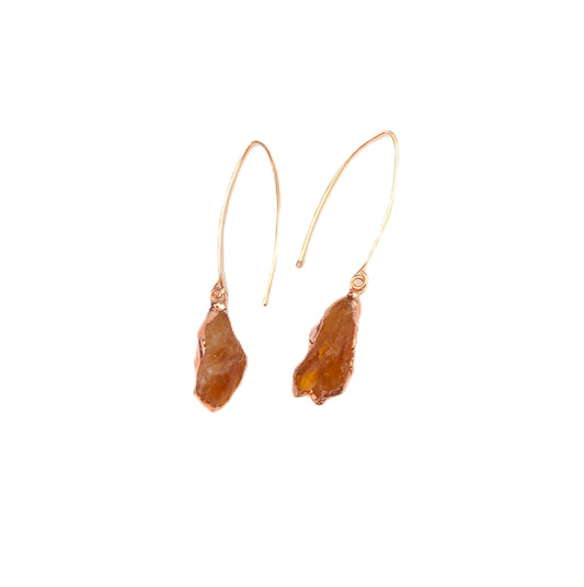 Large Citrine Long Dangly Earrings