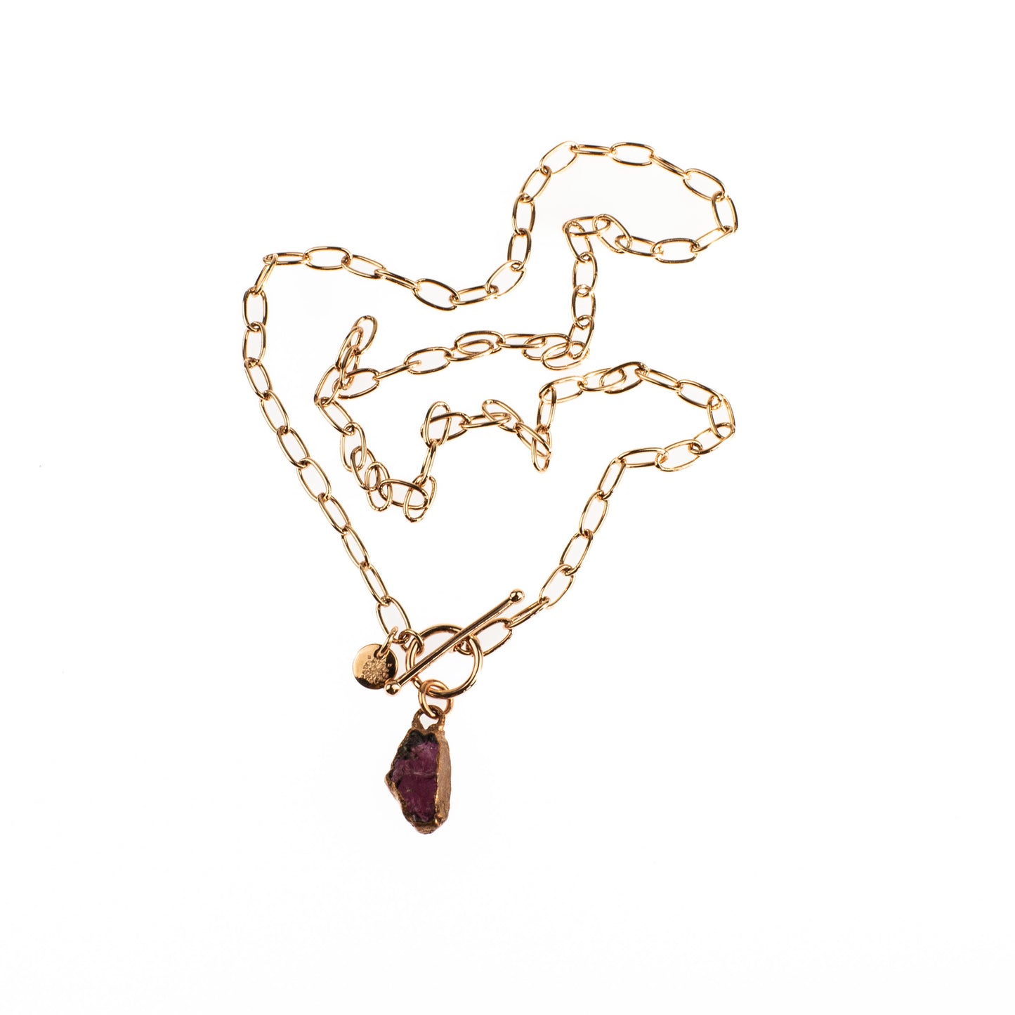Large Red Garnet Toggle Clasp Necklace