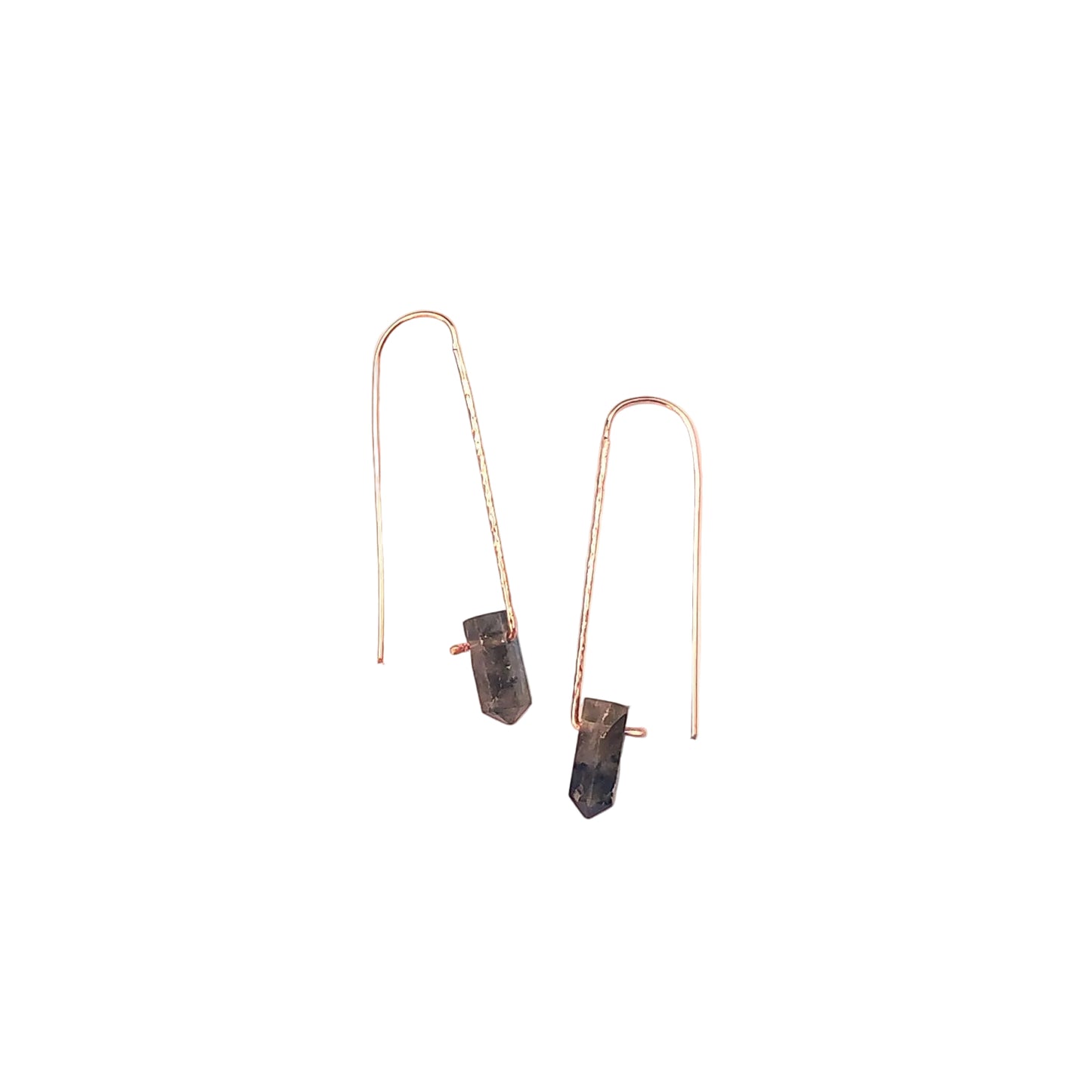 Small Hook Gemstone Point Earrings