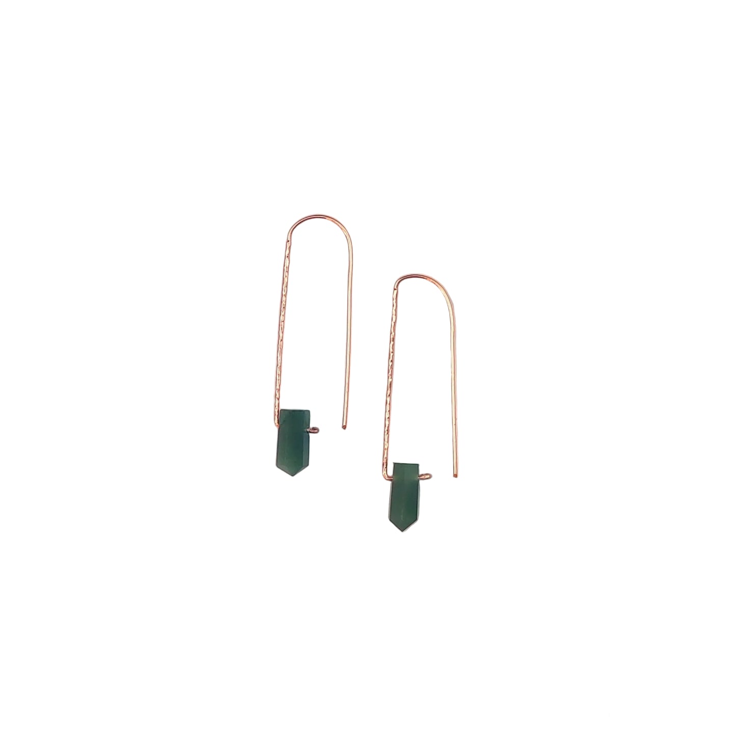 Small Hook Gemstone Point Earrings