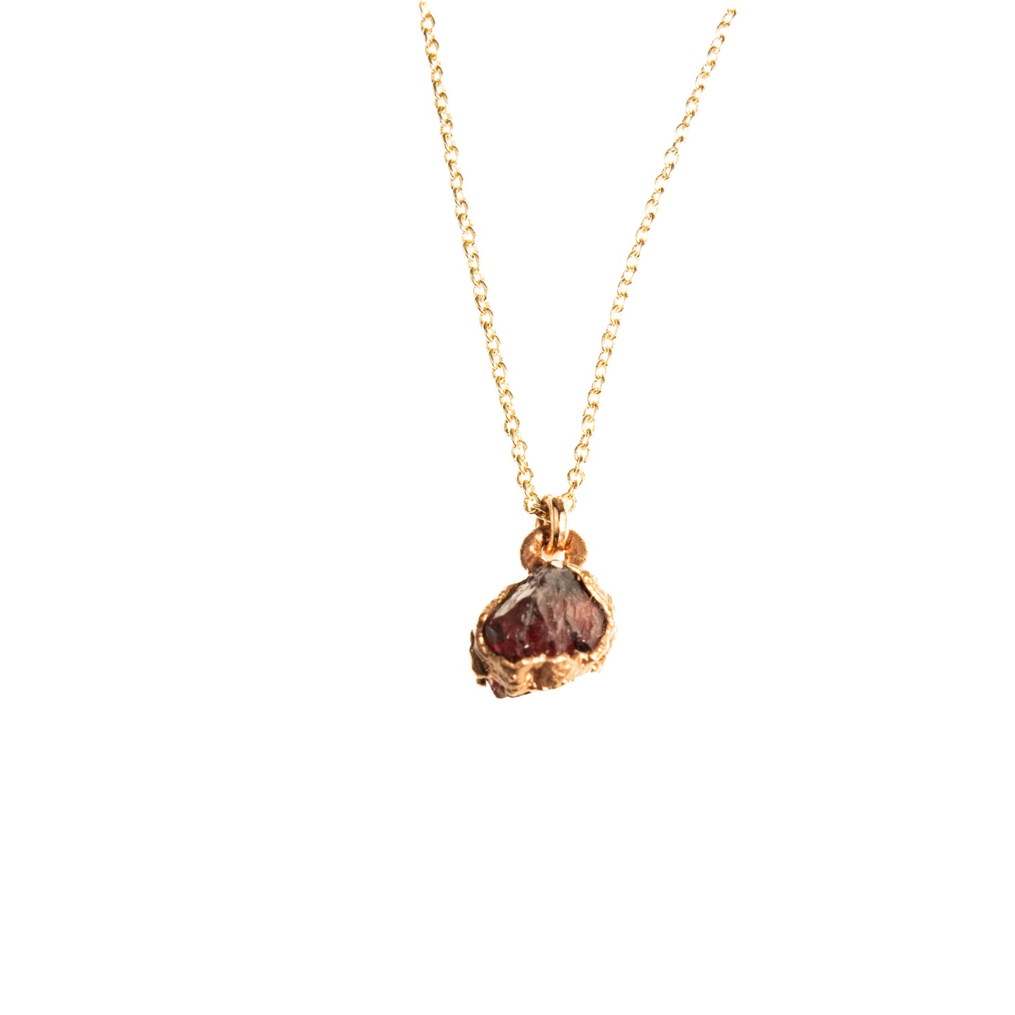 Small Red Garnet Necklace (January Birthstone)