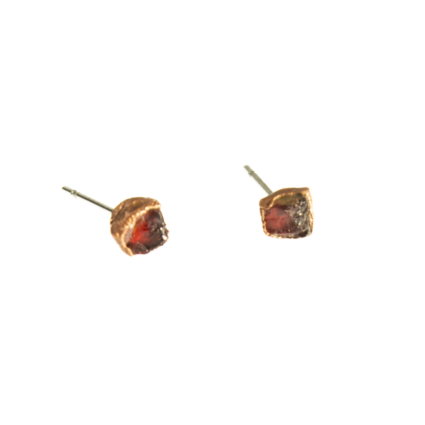 Small Red Garnet Stud Earrings (January Birthstone)