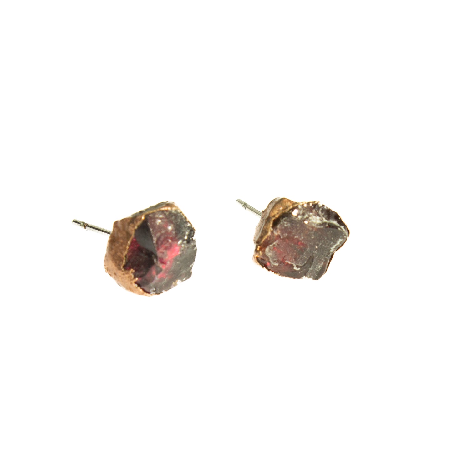 Large Red Garnet Stud Earrings (January Birthstone)