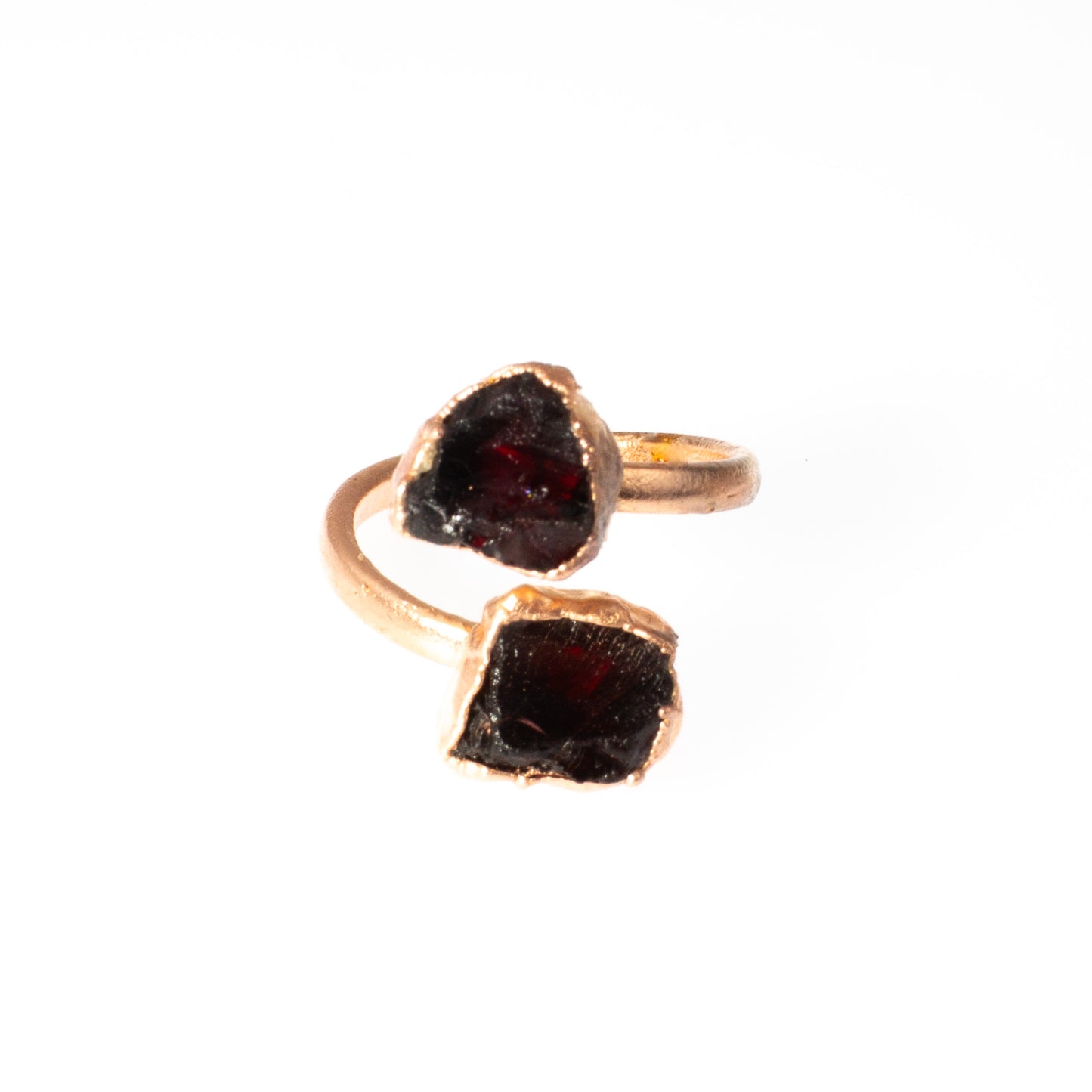 Small Open Red Garnet Ring