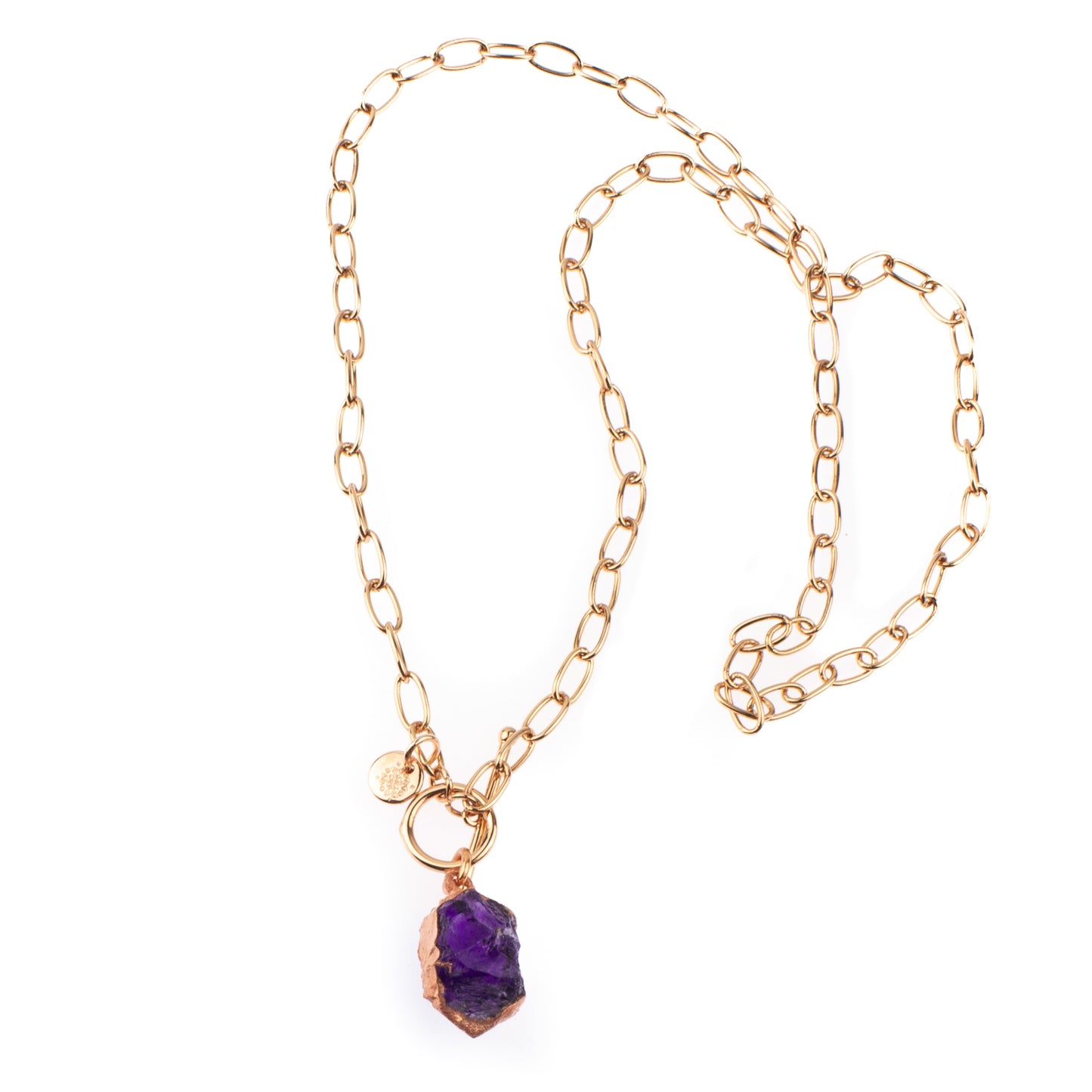 Large Amethyst Toggle Clasp Necklace