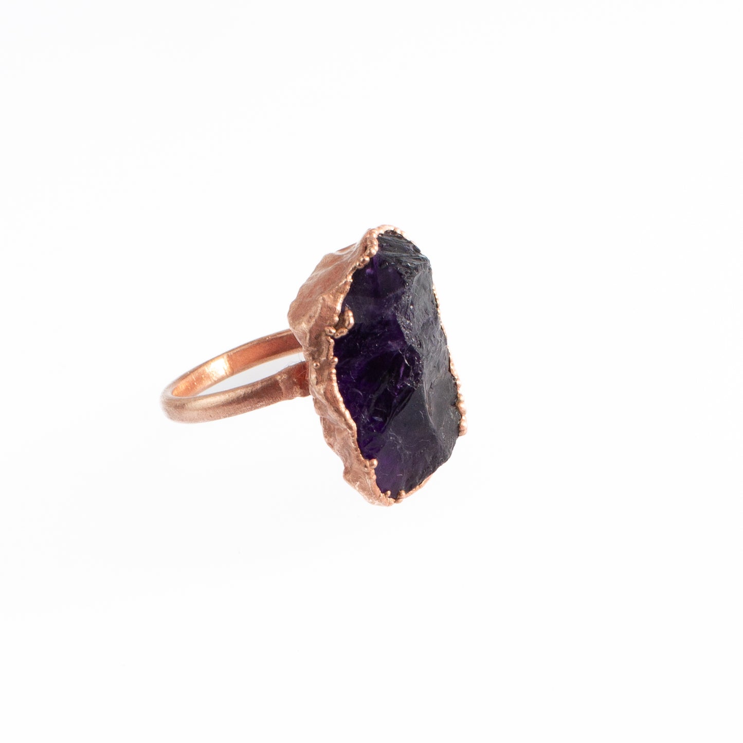 X Large Amethyst Ring, Vertical