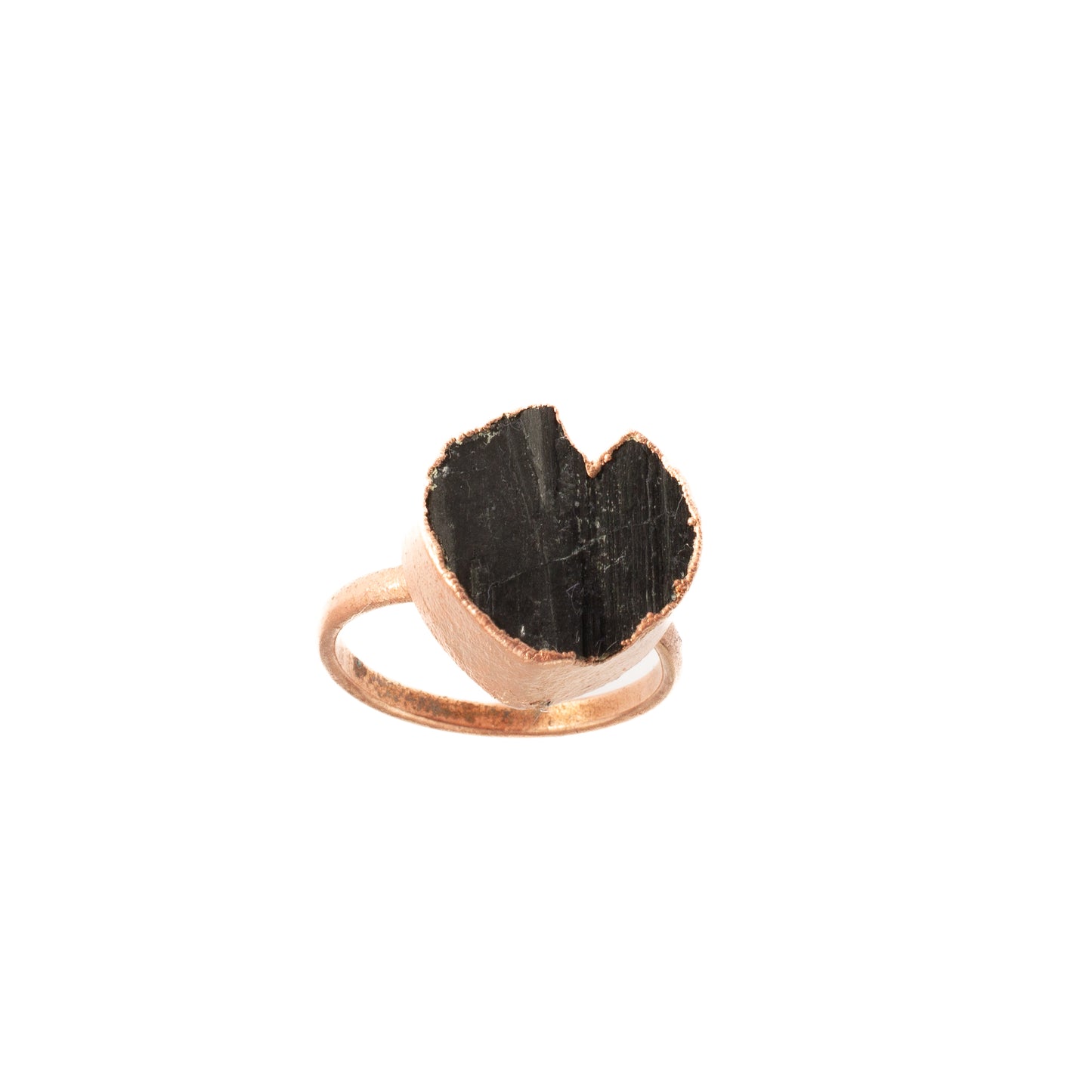 Large Black Tourmaline Heart Ring