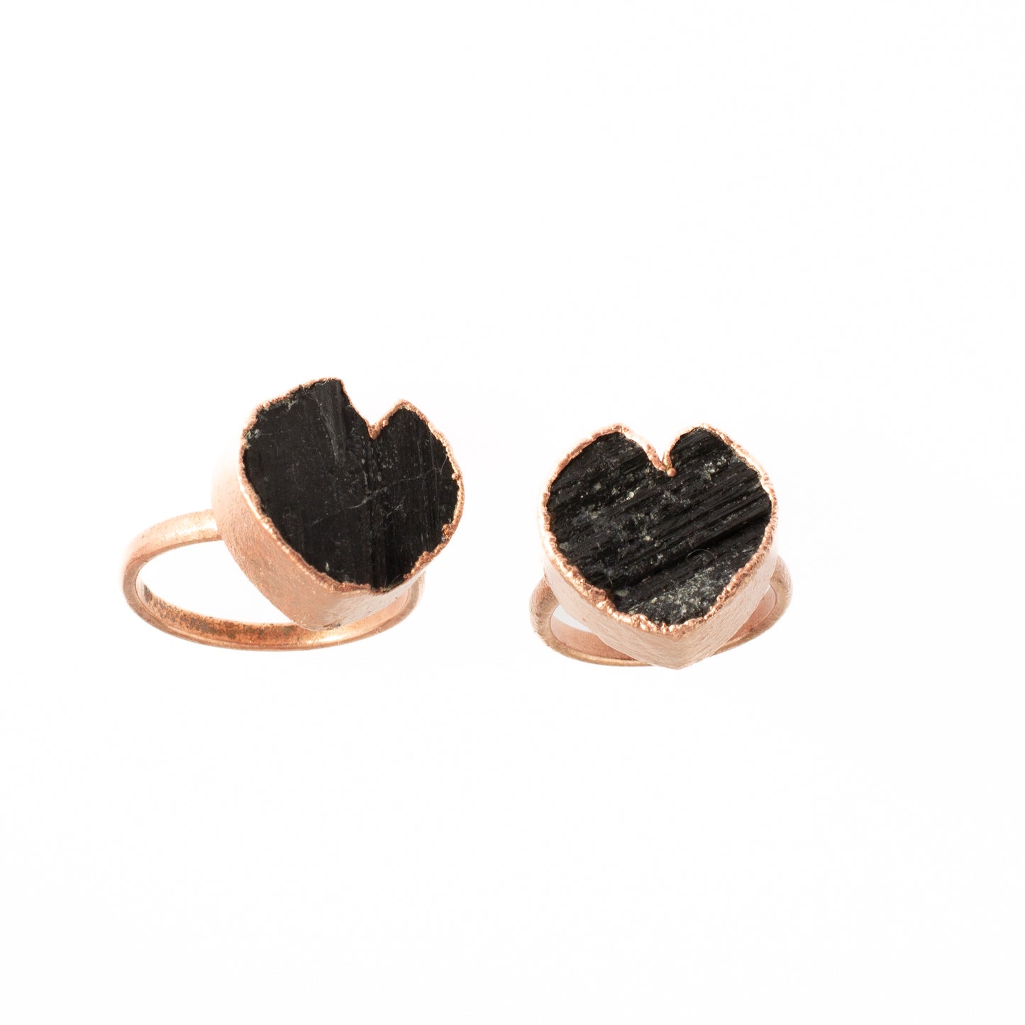 Large Black Tourmaline Heart Ring