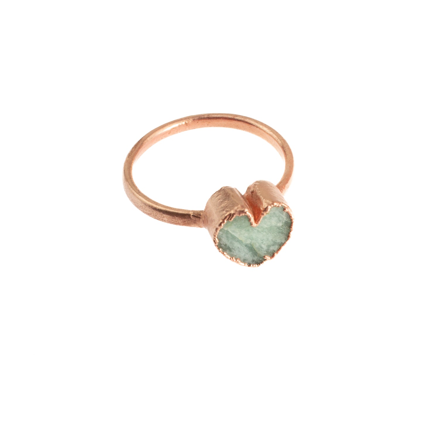 Small Amazonite Heart Ring