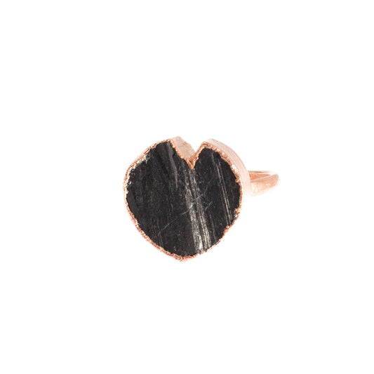 Large Black Tourmaline Heart Ring