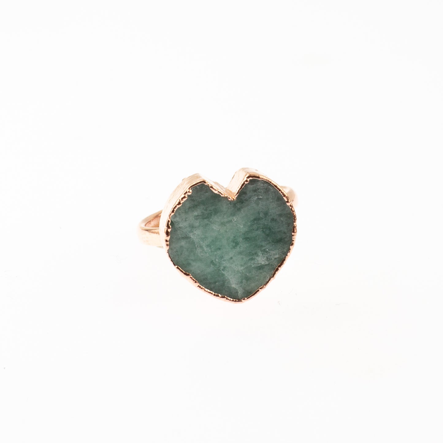 Large Amazonite Heart Ring