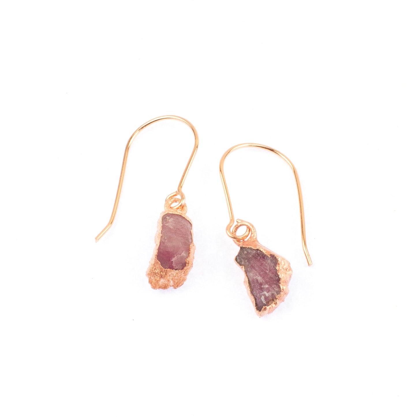 Large Pink Tourmaline Short Dangly Earrings (October birthstone)
