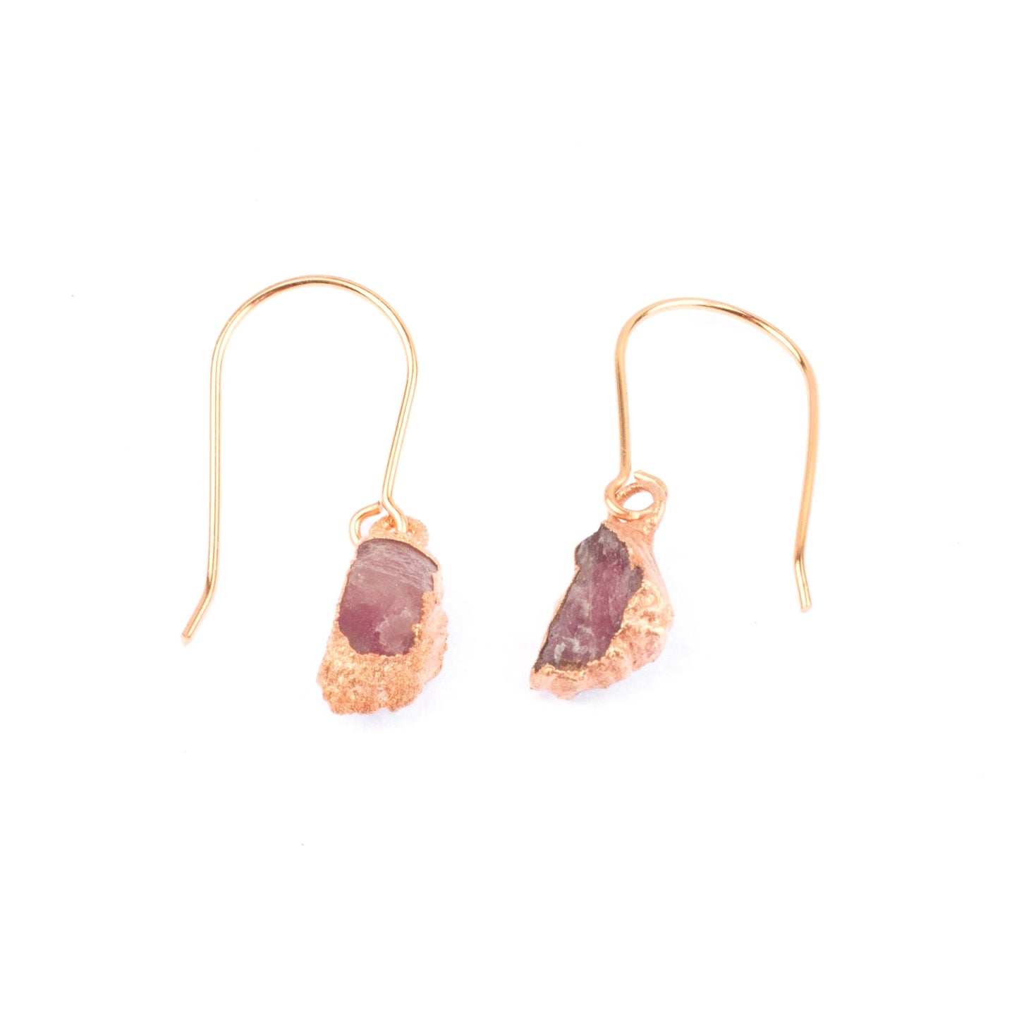 Large Pink Tourmaline Short Dangly Earrings (October birthstone)