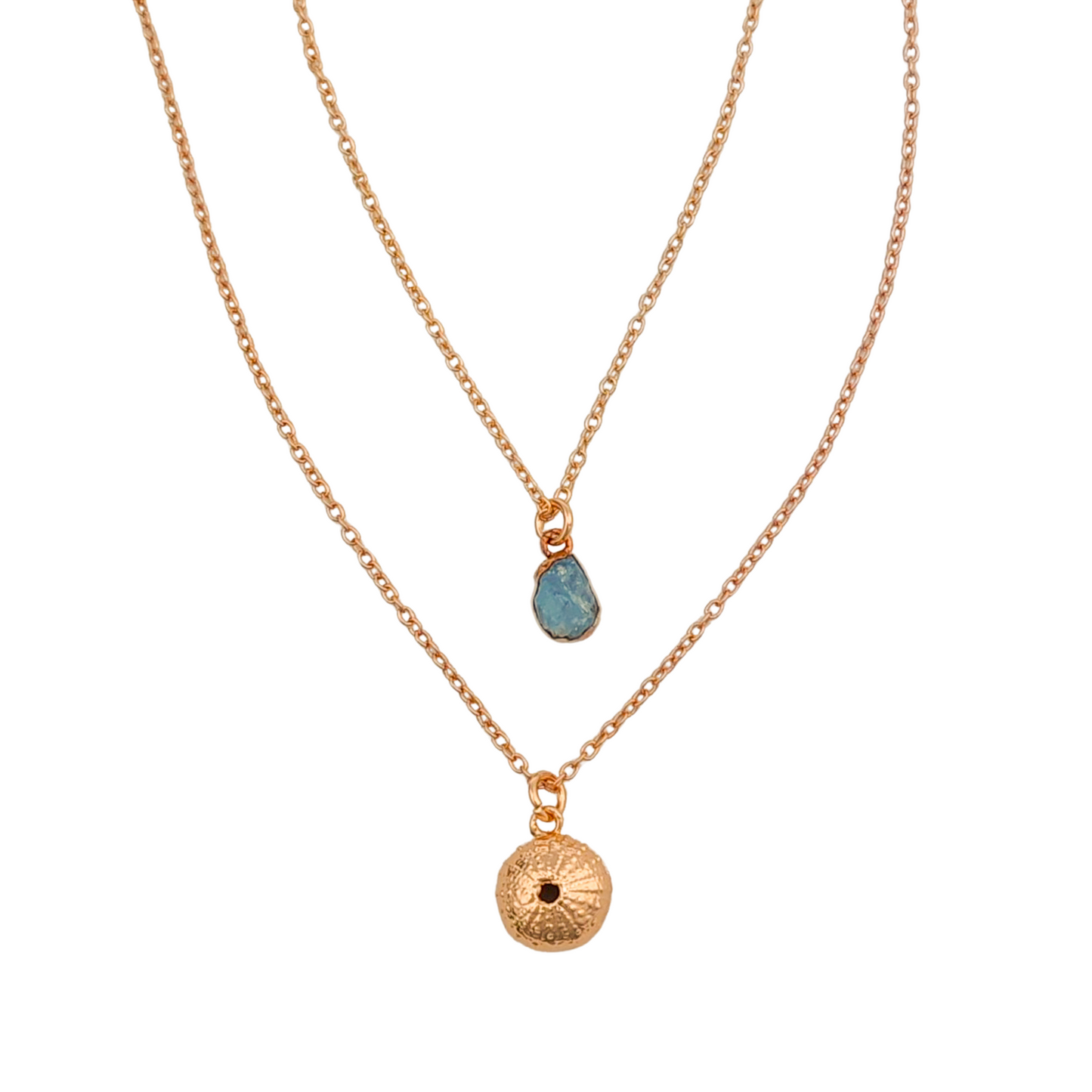 Urchin and Aquamarine Necklace Combo