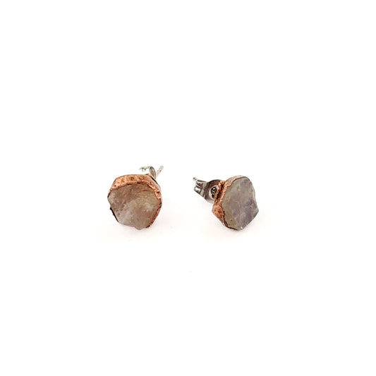 Large Moonstone Stud Earrings (June Birthstone)