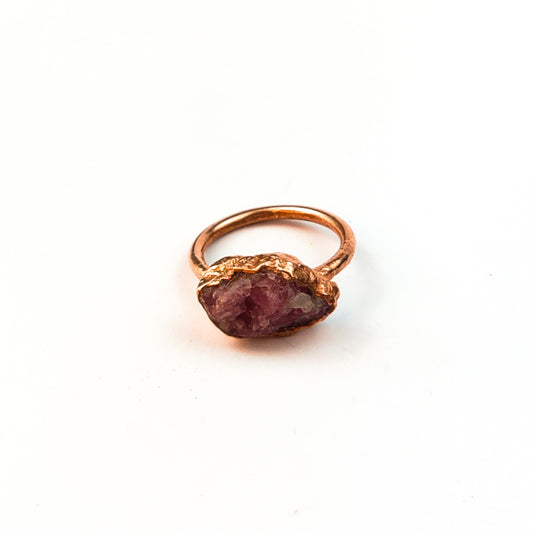 Large Pink Tourmaline Solitaire Ring