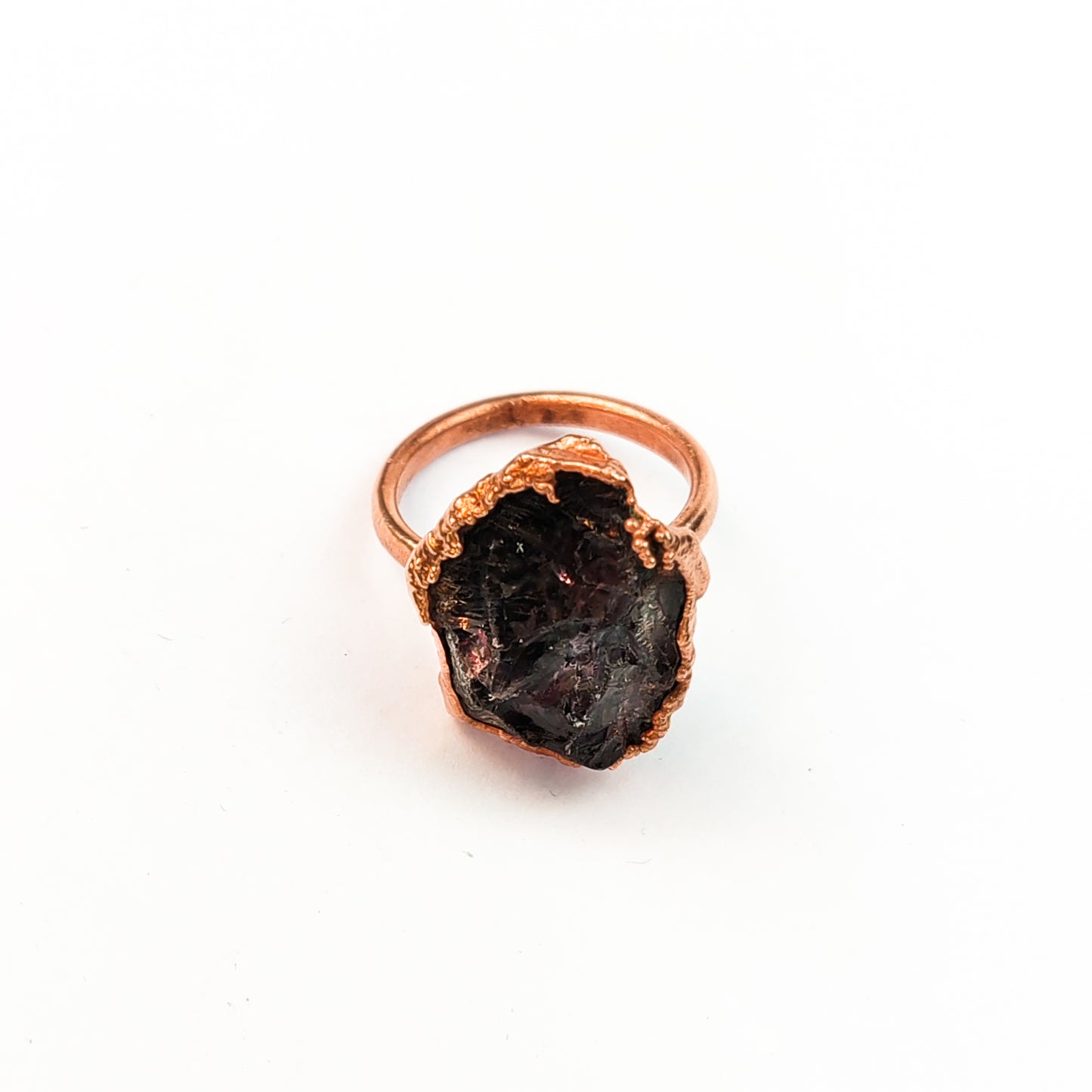 X Large Red Garnet Ring, Vertical