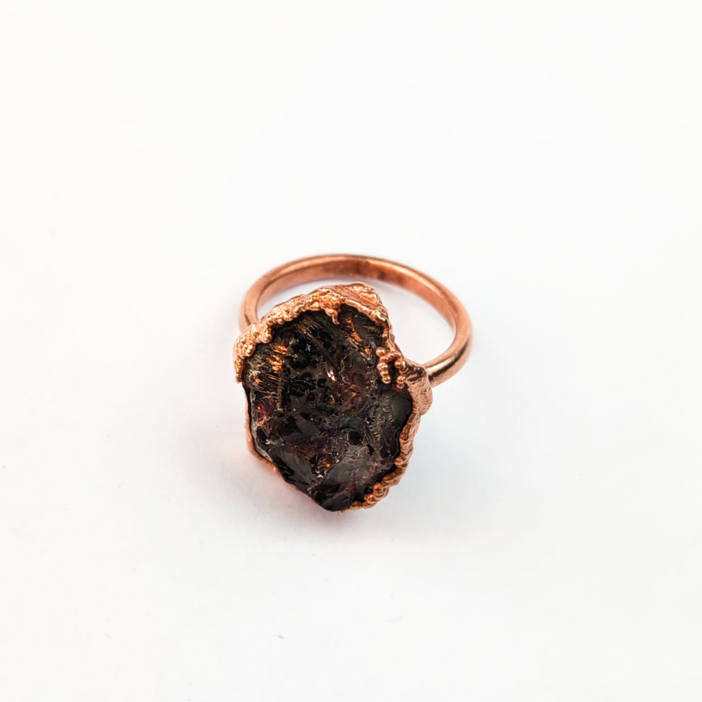 X Large Red Garnet Ring, Vertical