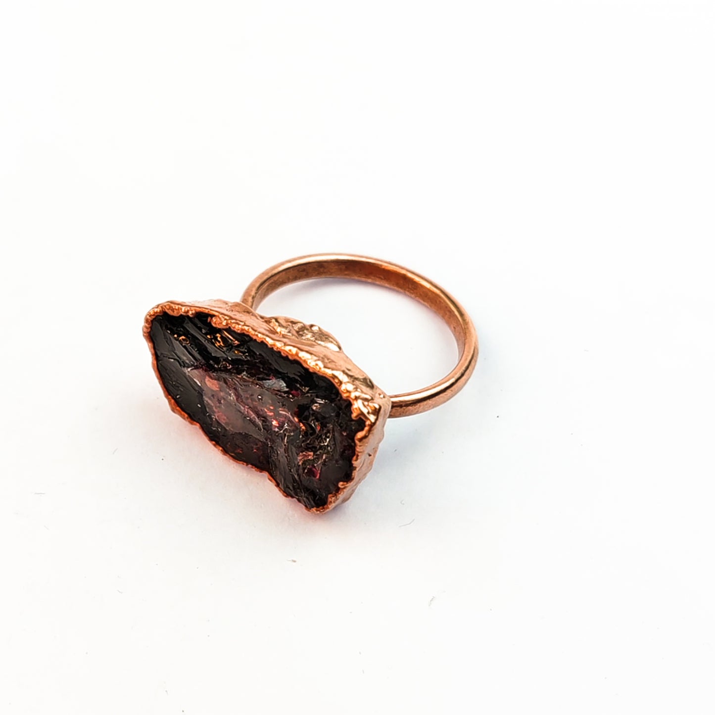 X Large Red Garnet Ring, Horizontal