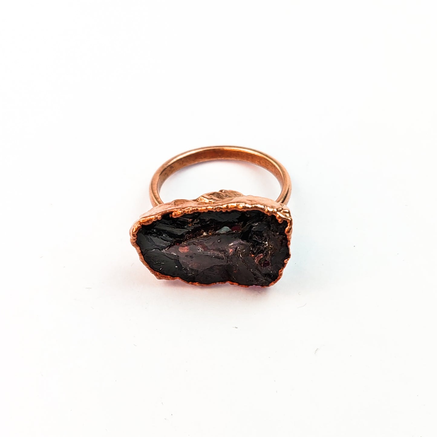 X Large Red Garnet Ring, Horizontal