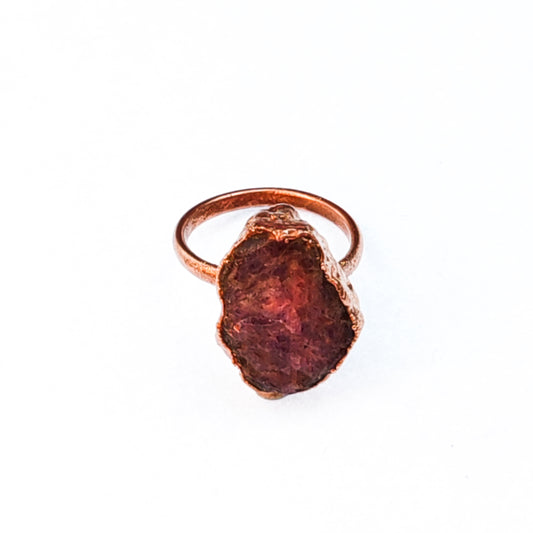 X Large Ruby Ring, Vertical