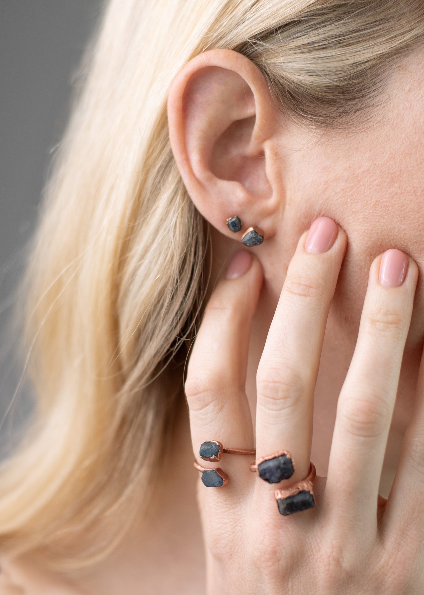 Large Sapphire Stud Earrings (September Birthstone)