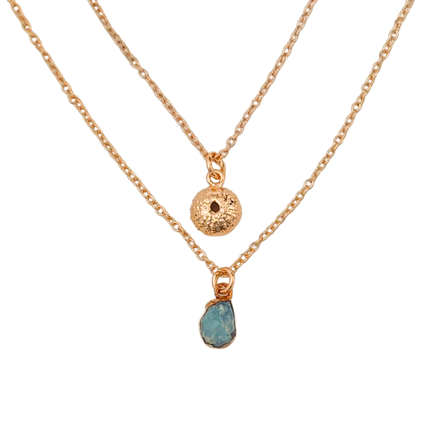 Urchin and Aquamarine Necklace Combo