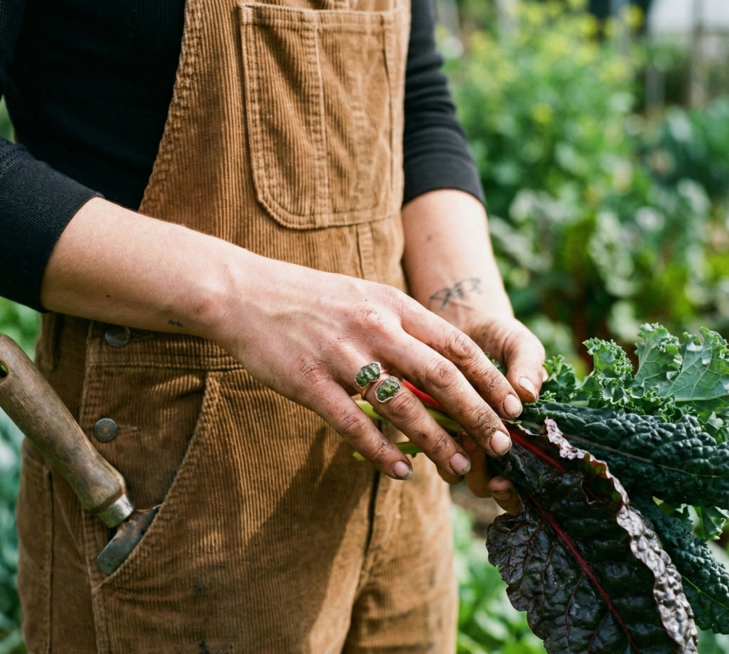 Large Open Green Garnet Ring