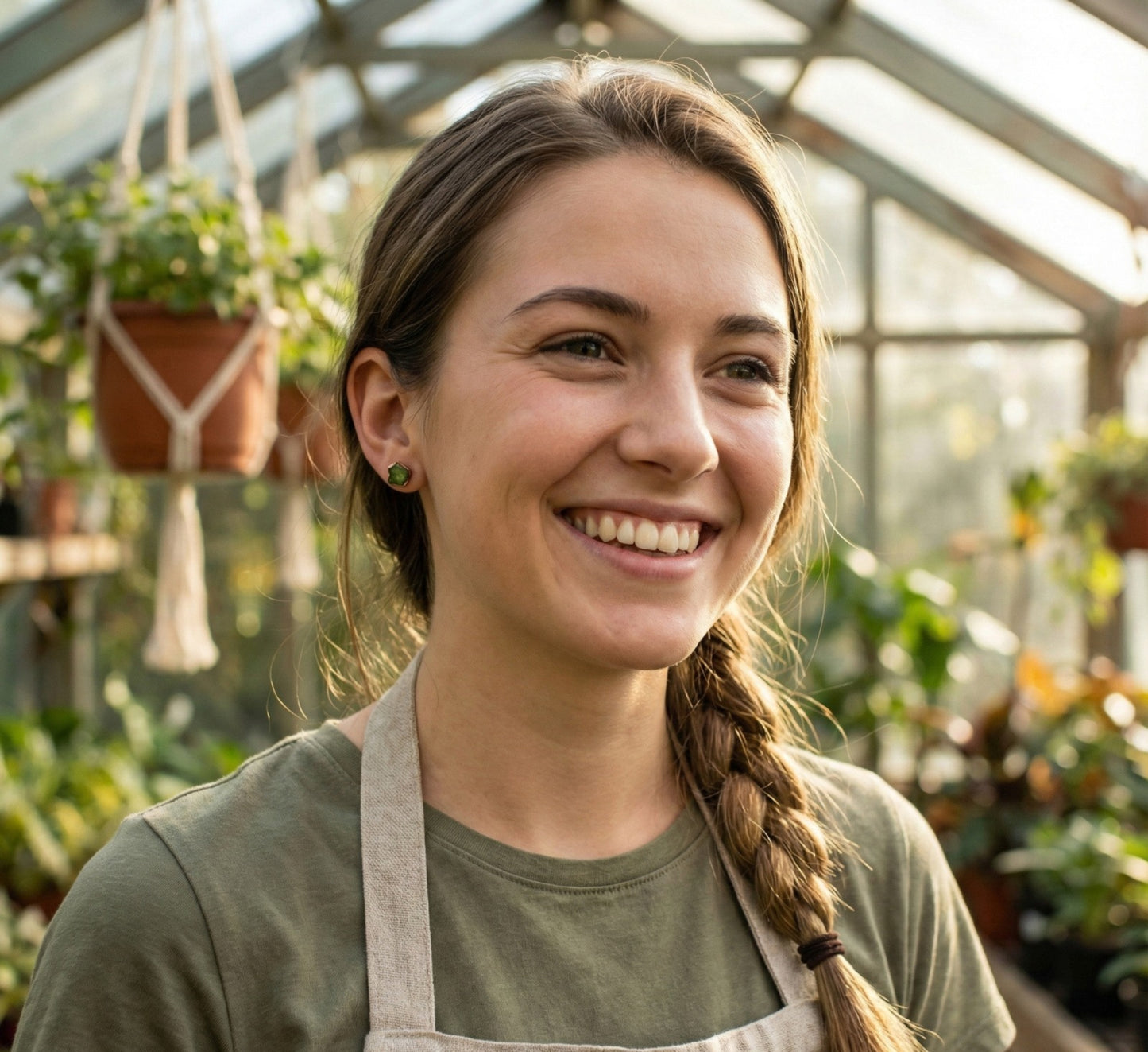 Large Green Garnet Studs