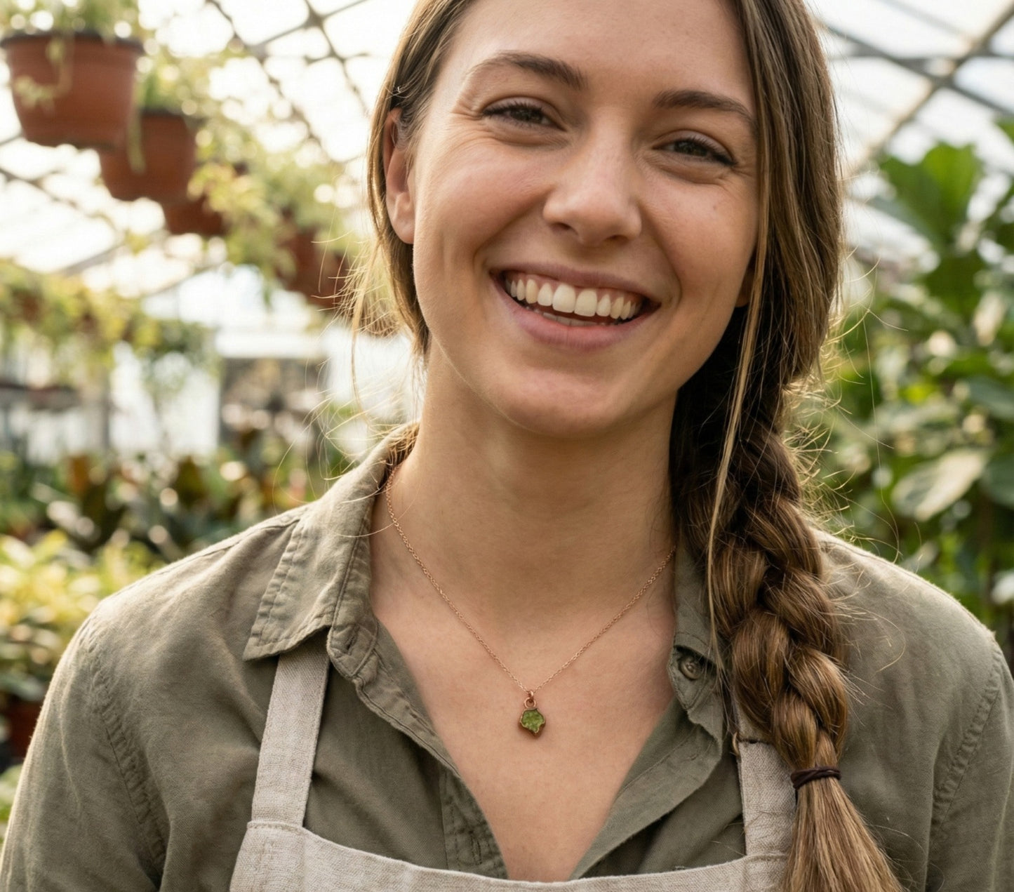 Small Green Garnet Necklace