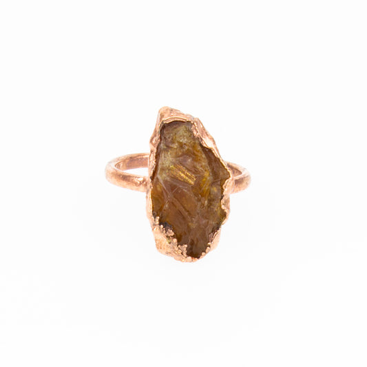 X Large Citrine Solitaire Ring, Vertical (November birthstone)