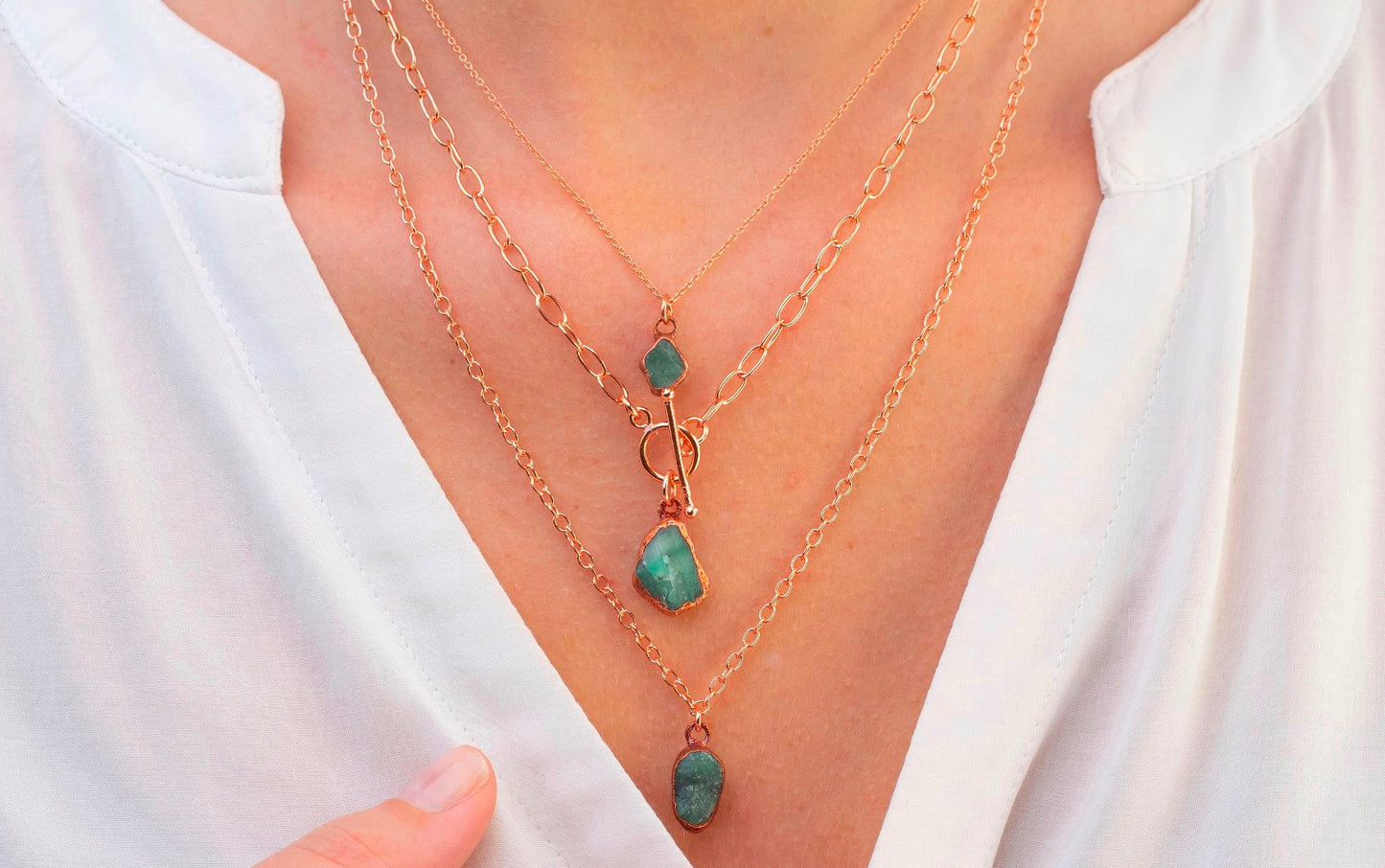 Small Emerald Necklace(May Birthstone)