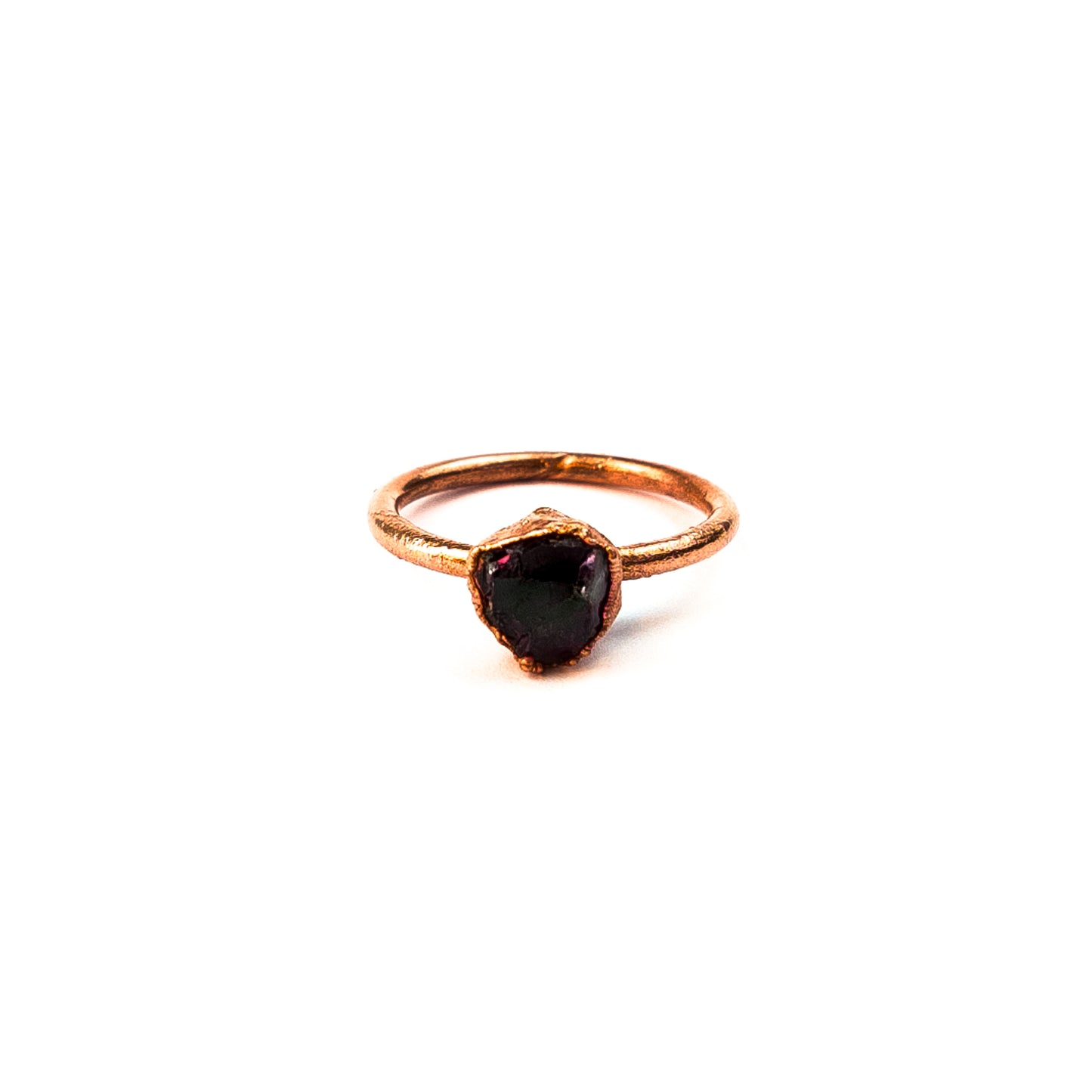 Small Red Garnet Solitaire Ring