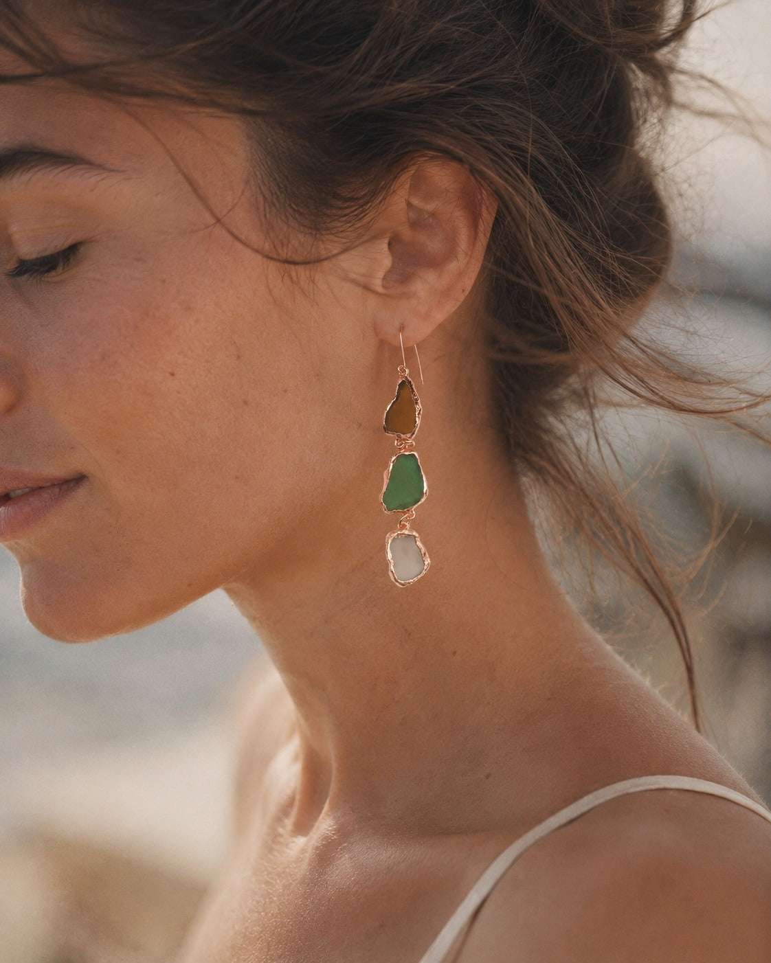 Seaglass drop earrings