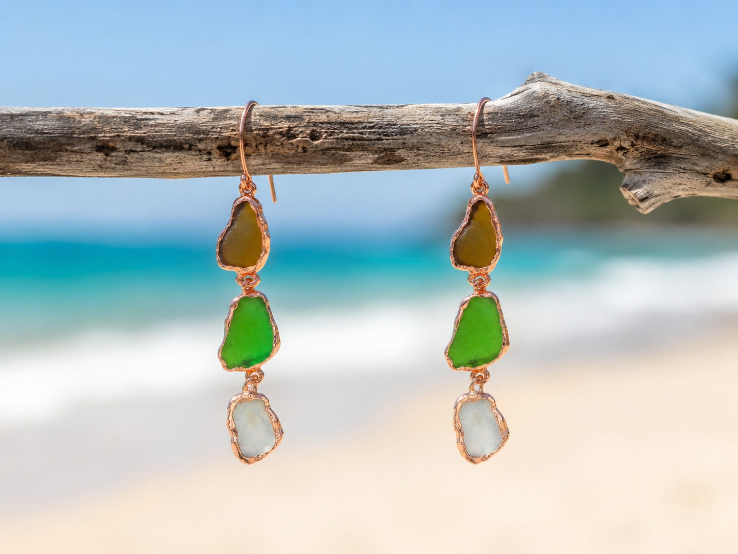 Seaglass drop earrings
