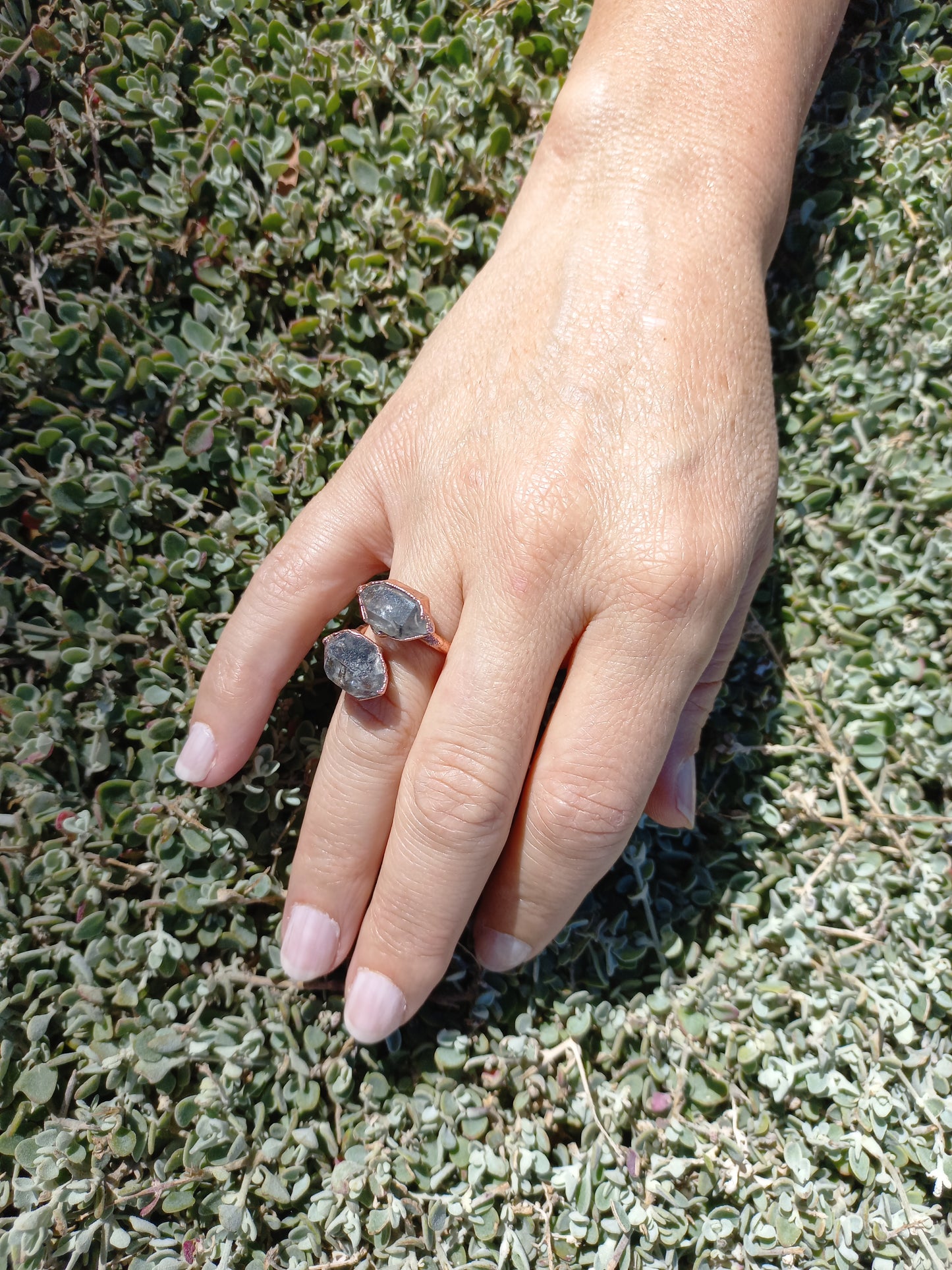 Large Open Herkimer Diamond Ring