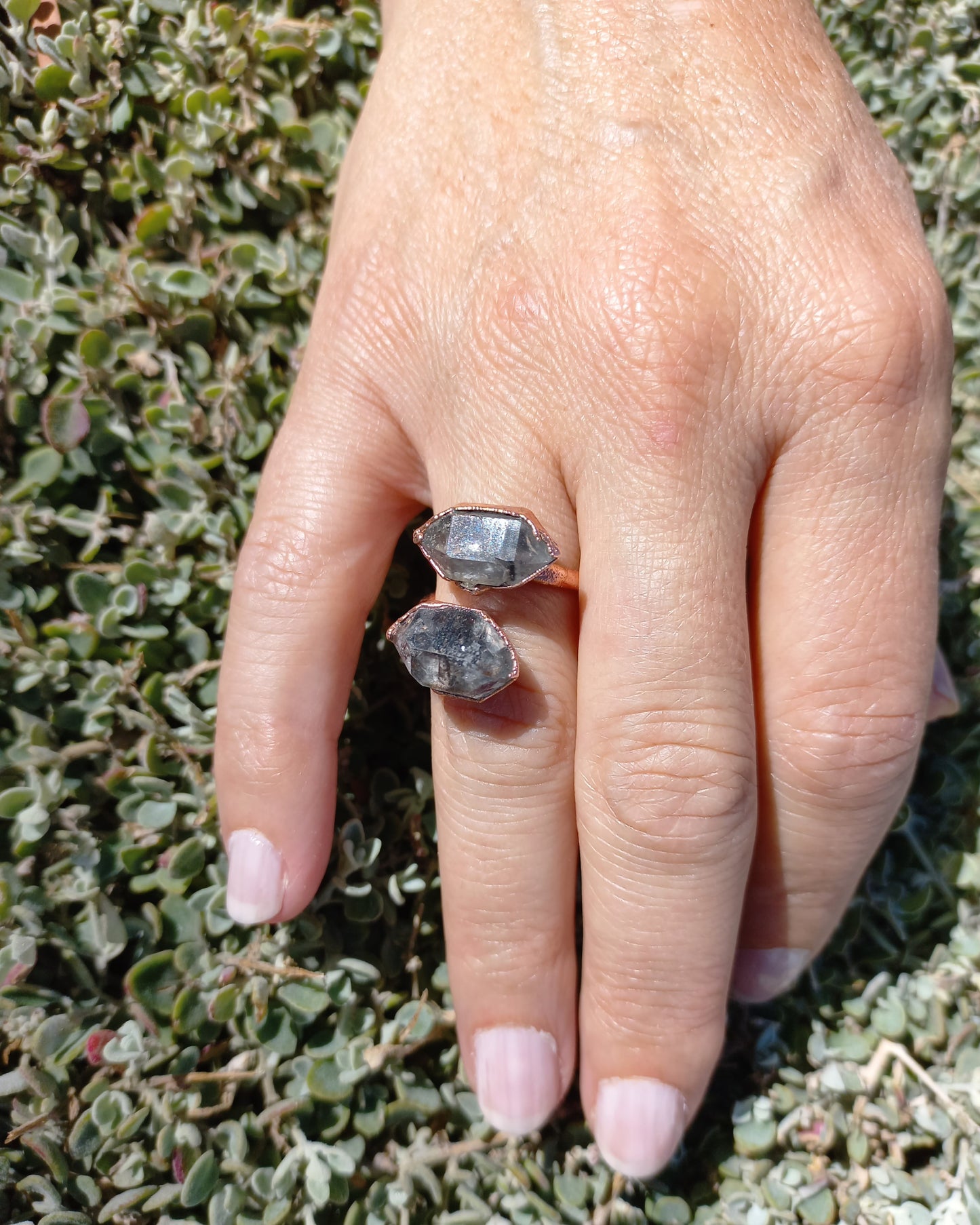 Large Open Herkimer Diamond Ring