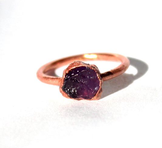 Small Amethyst Solitaire Ring (February Birthstone)