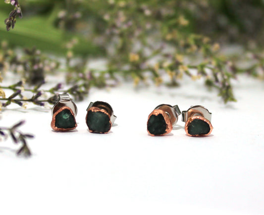 Small Emerald Stud Earrings (May Birthstone)