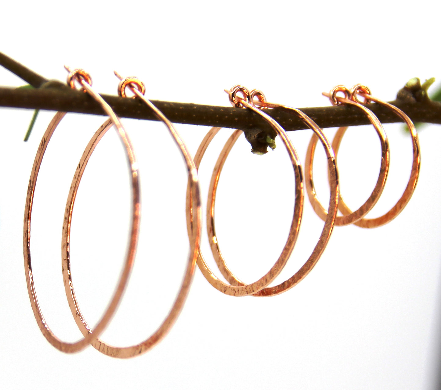 Copper hoop earrings