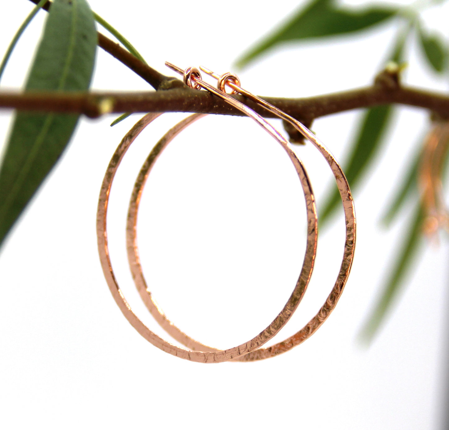 Copper hoop earrings