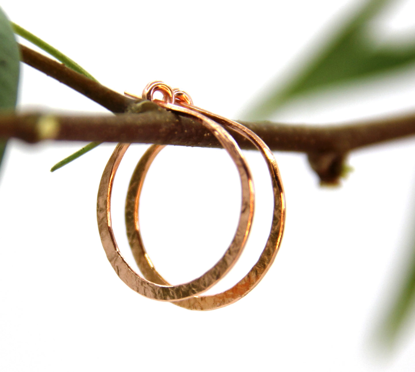 Copper hoop earrings