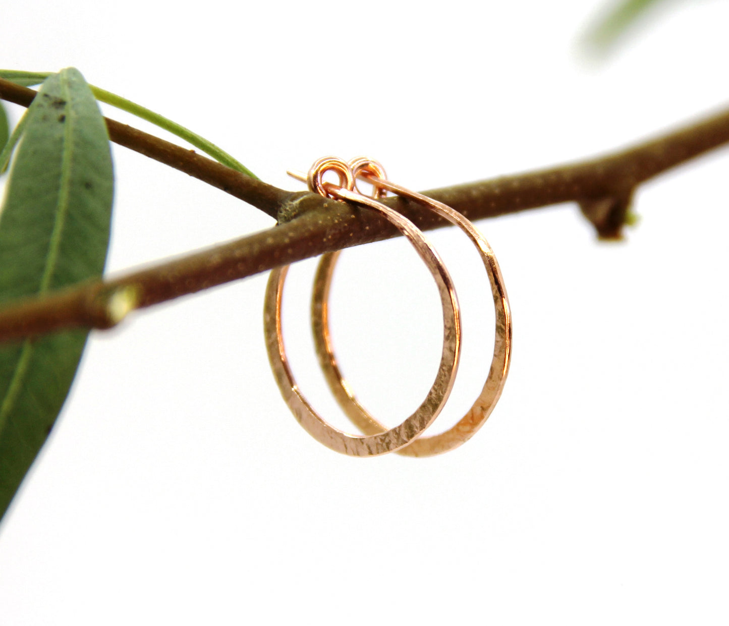 Copper hoop earrings