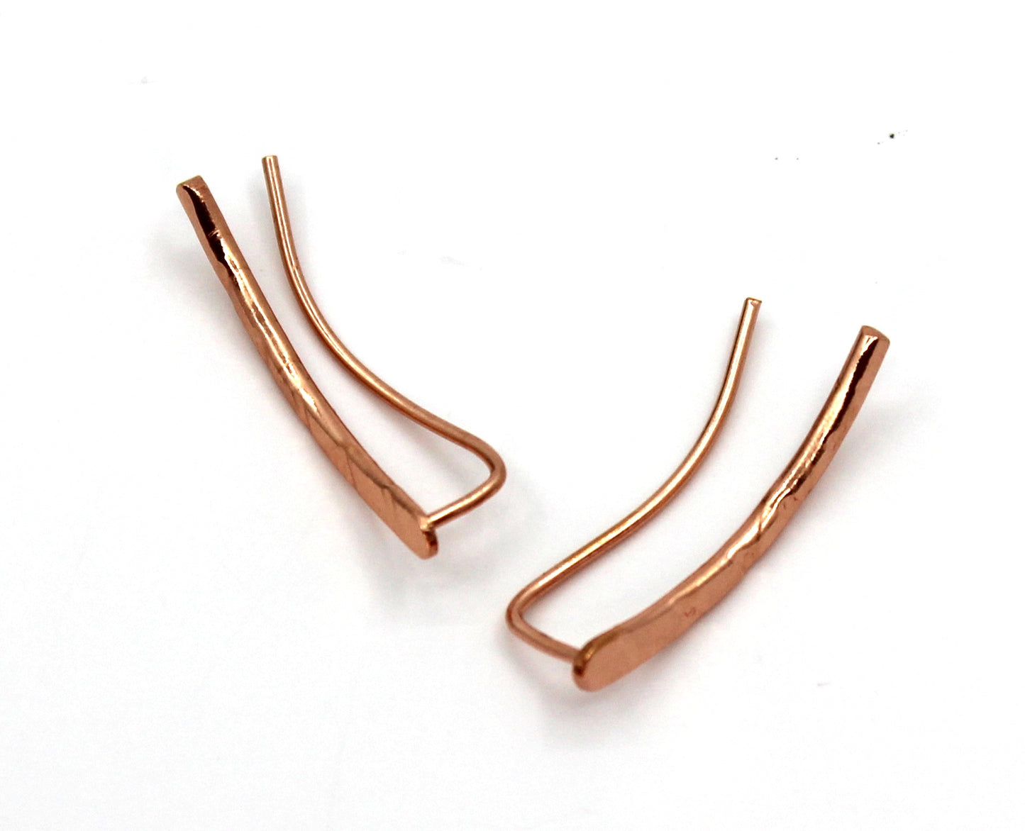 Plain Copper Earring Set- Long Ear Climber studs